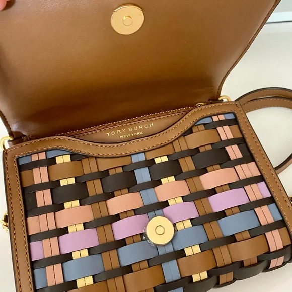 🚫SOLD🚫🏅NEW🏅🌈Tory Burch Britten Woven chain wallet bag/crossbody bag - Picture 4 of 10